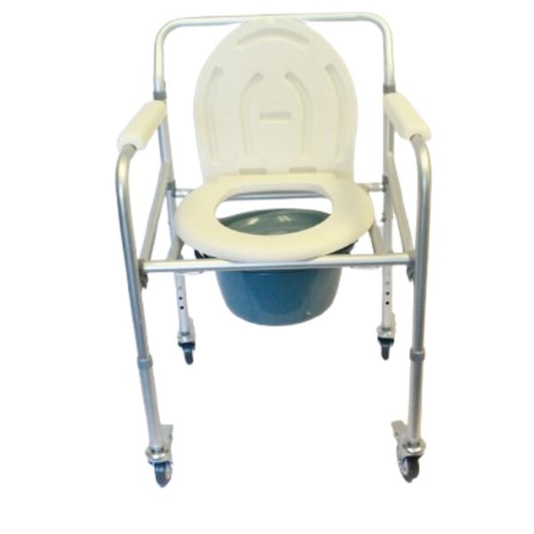 WINFAR Folding Commode with Wheels