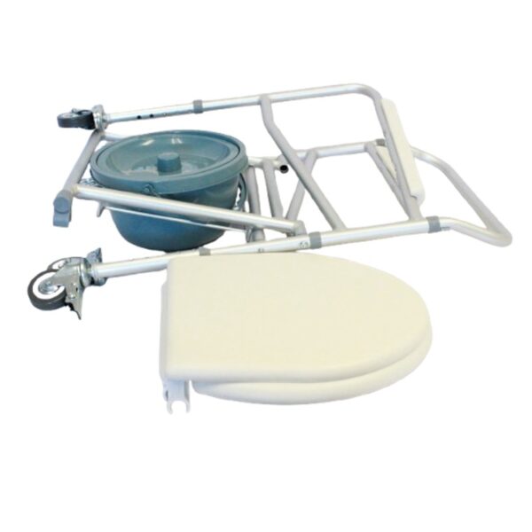 Folding Commode with Wheels and removable bucket