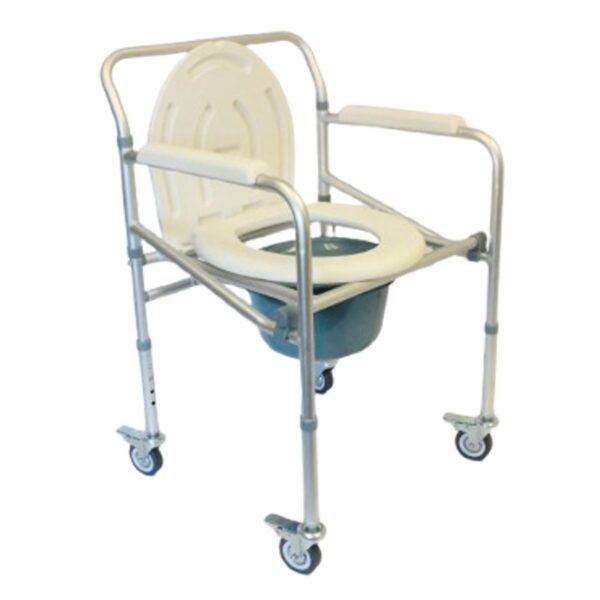 Folding Commode with locking Wheels