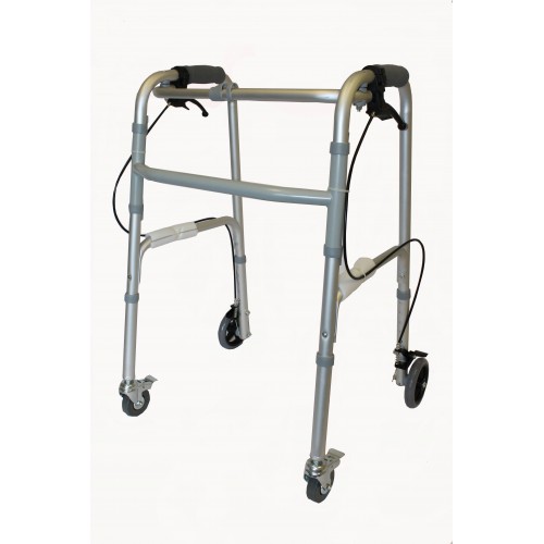 folding walker with hand brakes