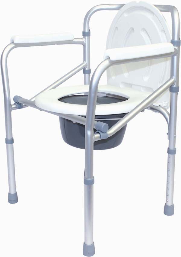 4 in 1 commode, no wheels, open lid
