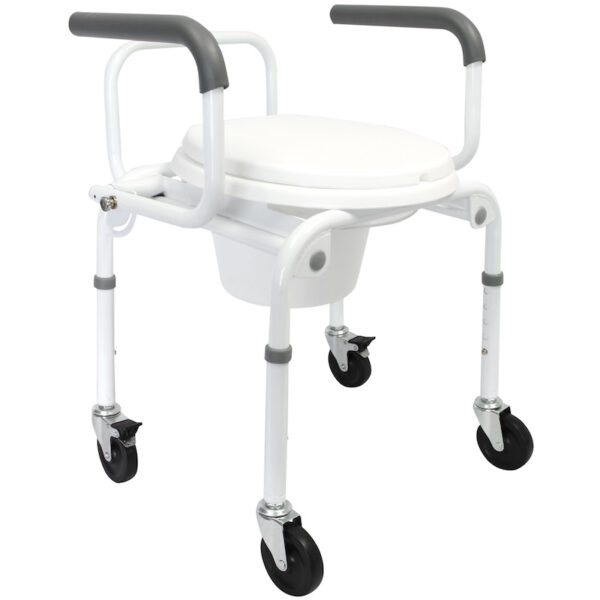 commode wheels drop arms