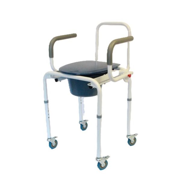 WINFAR adjustable Commode with drop arms and wheels
