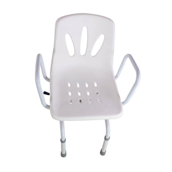 Free-standing swivel shower chair with lock