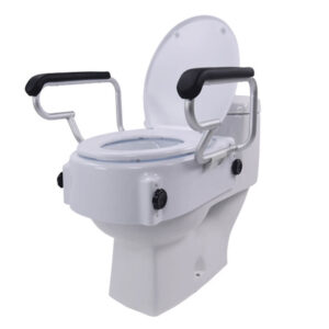Raised Toilet Seat 2-in-1 with drop down armrests