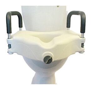 Raised Toilet Seat with Armrests and 4 inch Fixed Height