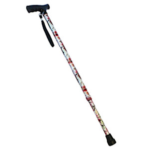 Folding Floral Walking stick T-handle Winfar Mobility