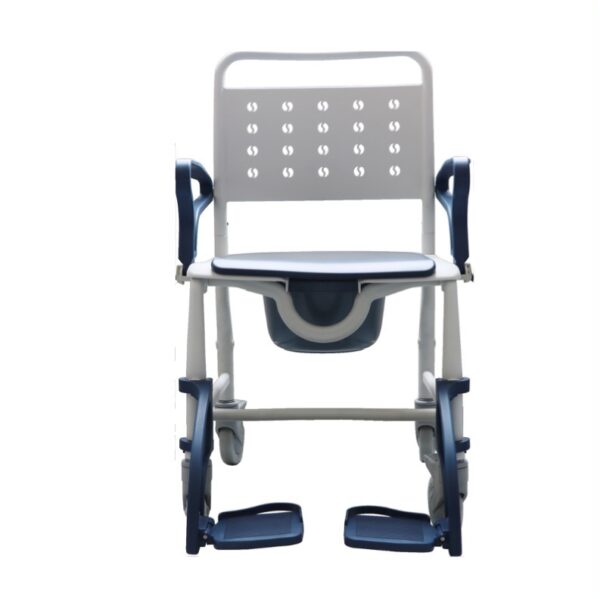 Commode/Shower Chair blue with Wheels - Image 2