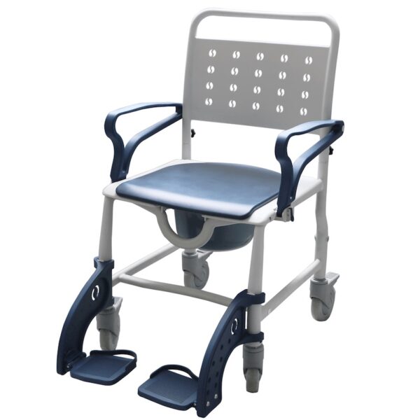 WINFAR Blue Shower Commode with wheels
