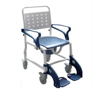 Blue Commode Shower Char with Wheels