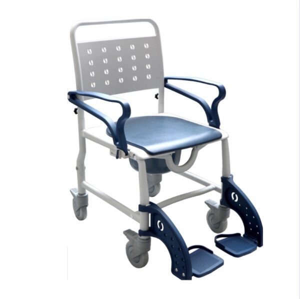 Blue Commode Shower Char with Wheels