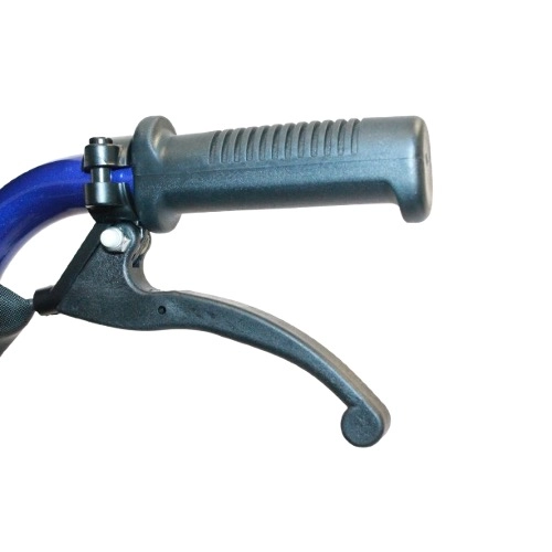 Kids CP Wheelchair - Reclining 3 Close-up of ergonomic brake handle on Kids CP Reclining Wheelchair