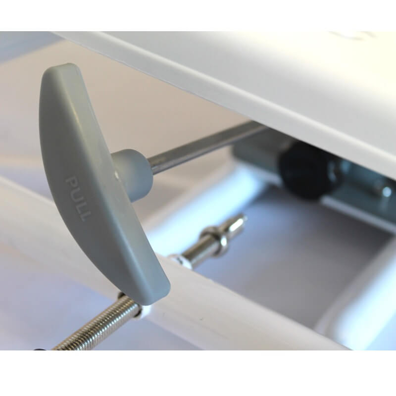 Swivel Bath Chair with Lock 3 Close-up of locking lever mechanism on swivel bath chair