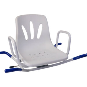Swivel bath chair with lock and armrests for safe bath transfers in South Africa