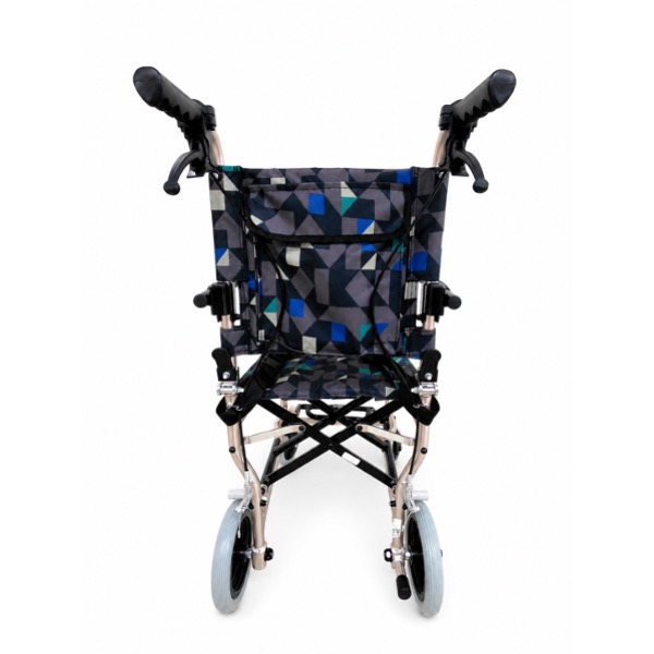 Extra Narrow Lightweight Foldable Transit Wheelchair - Aluminium 3 WINFAR_Extra Narrow Transit Wheelchair_Back View