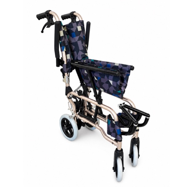 Extra Narrow Lightweight Foldable Transit Wheelchair - Aluminium 4 WINFAR_Extra Narrow Transit Wheelchair_Folded